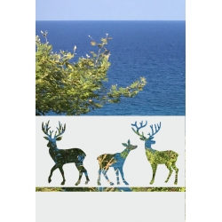 ROZ35 50x47 naklejka na okno wzory zwierzęce - sarny, jelenie, łosie